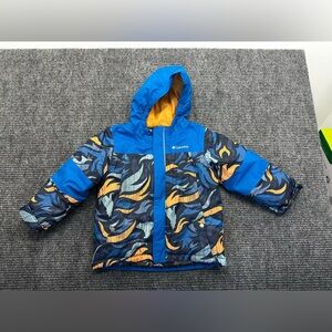 Toddler Boys Columbia Omni Heat Blue And Orange Full Zip Winter Coat Jacket 4T